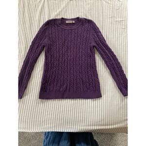 Croft & Barrow purple cable knit pullover sweater ladies M